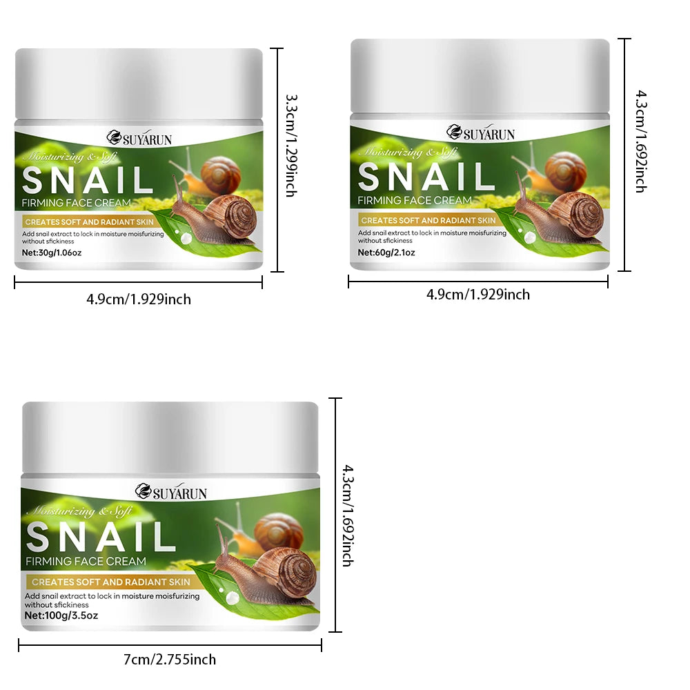 SUYARUN Snail Repair Cream with Aloe Vera & Plant Squalane, Anti-Aging Lifting Moisturizer, For All Skin Types. Peaceful Pleasures Health and Wellness