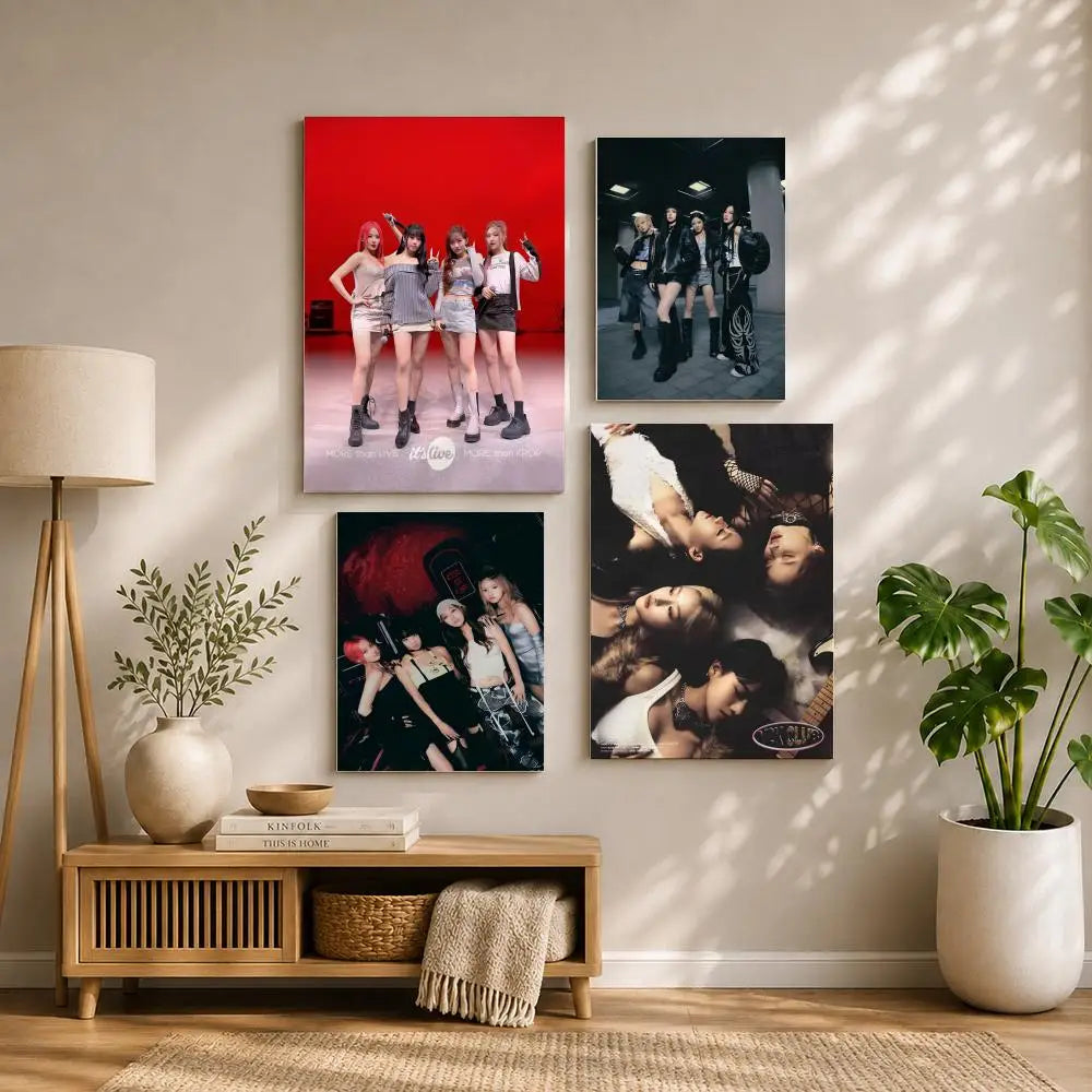 Kpop K-KISS OF LIFES Poster HD Self Adhesive Waterproof Wall Art Ideal for Home Office Dorm Bedroom Great Gift Peaceful Pleasures Health and Wellness