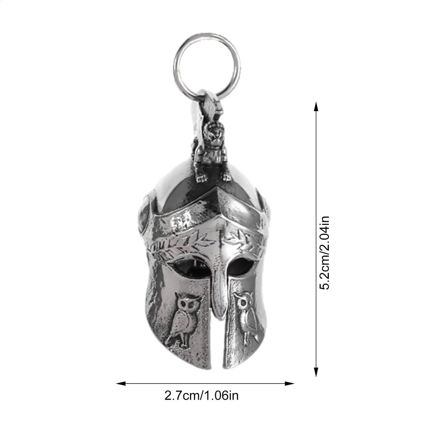 Roman Warrior Helmet Motorcycle Good Luck Bell Pendant Gift