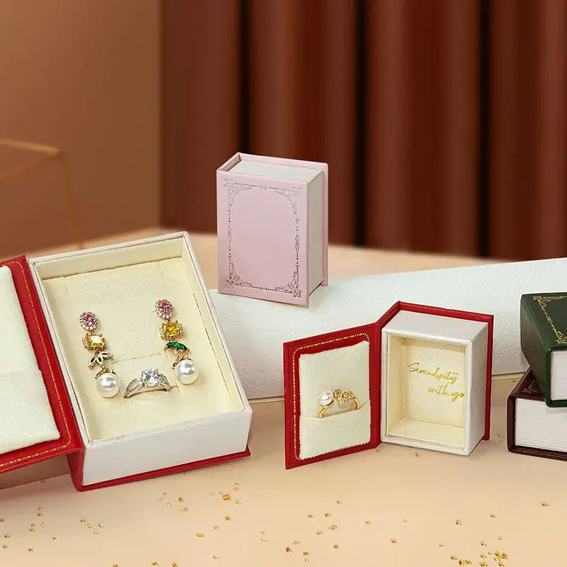 Vintage Mini Jewelry Book Boxes Ring Pendant Storage Boxes Small Ring Boxes Little Red Book Jewelry Box Jewelry Boxes Practical Peaceful Pleasures Health and Wellness