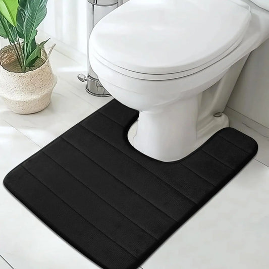 U-Shape Bathroom Mat 50x60CM Ultra Absorbent Memory Foam Bath Mat Non-Slip Toilet Mat for Bathroom Floor Home Decoration Peaceful Pleasures Health and Wellness