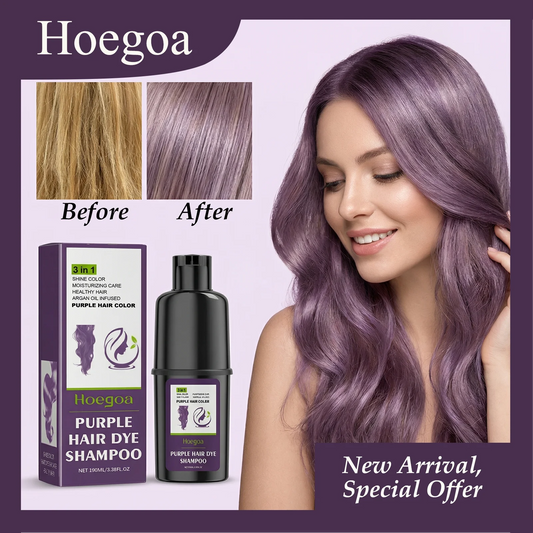 HOEGOA 100mL Purple Hair Dye Shampoo Fast Hair Dyeing Effect Easy To Use Moisturizes Hair Makes Hair Shiny Hair Color Shampoo Peaceful Pleasures Health and Wellness