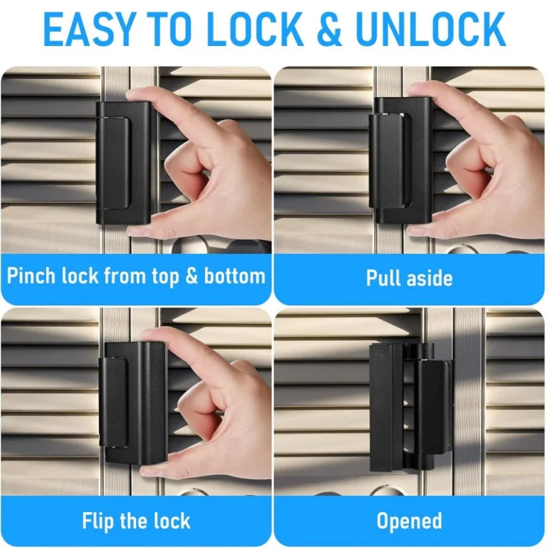 Home Security Door Lock with Screws,Childproof Door Reinforcement Locks, 3 Inch Stop for Inward Swinging Door,Upgrade Night Lock Peaceful Pleasures Health and Wellness