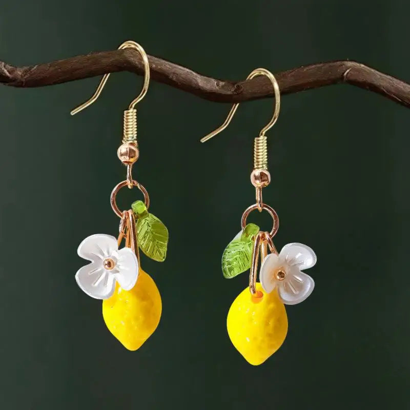 Bohemian Lemon Tassel Drop Earrings | Summer Beach Jewelry