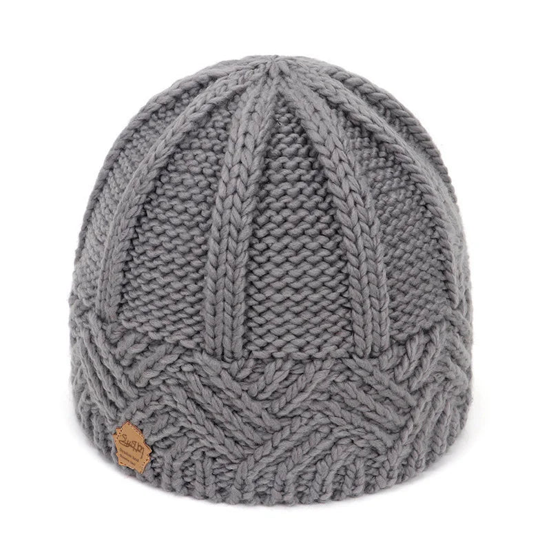 Women's 2026 Autumn Winter Beanie - Fashion Diamond Check Pattern, Soft Knitted Ski Cap, Vintage Warm Beanies Peaceful Pleasures Health and Wellness Gray