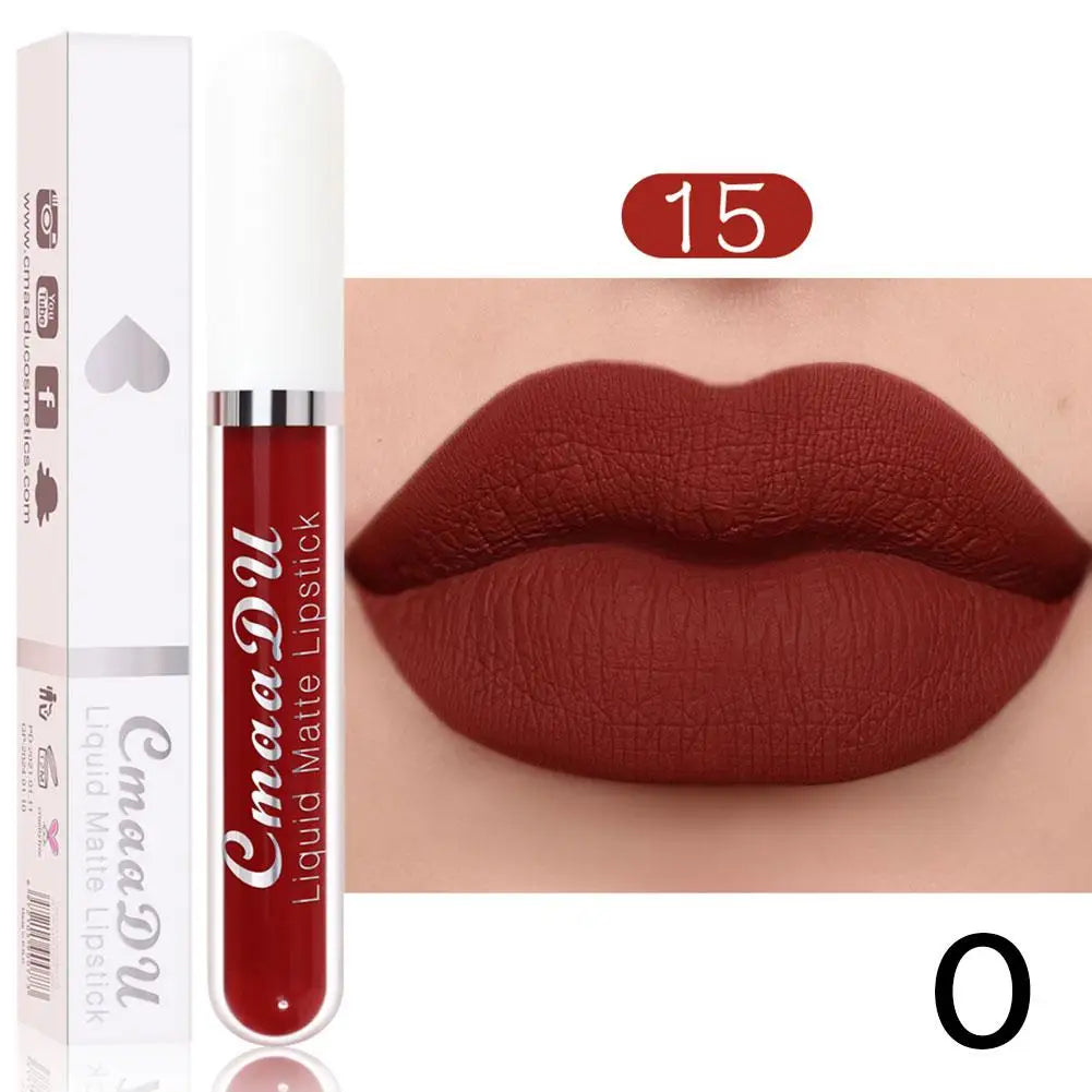 Waterproof Matte Liquid Lipstick – 18 Colors Long-Lasting Velvet Lip Glaze & Tint, Non-Stick Moisturizing (2.5ml) Peaceful Pleasures Health and Wellness 15