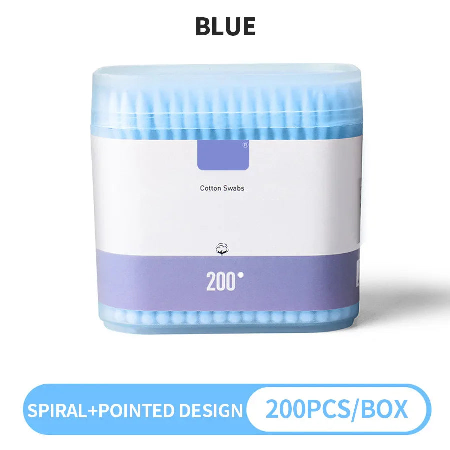 200-Pack Double-Ended Cotton Swabs – Makeup & Personal Care