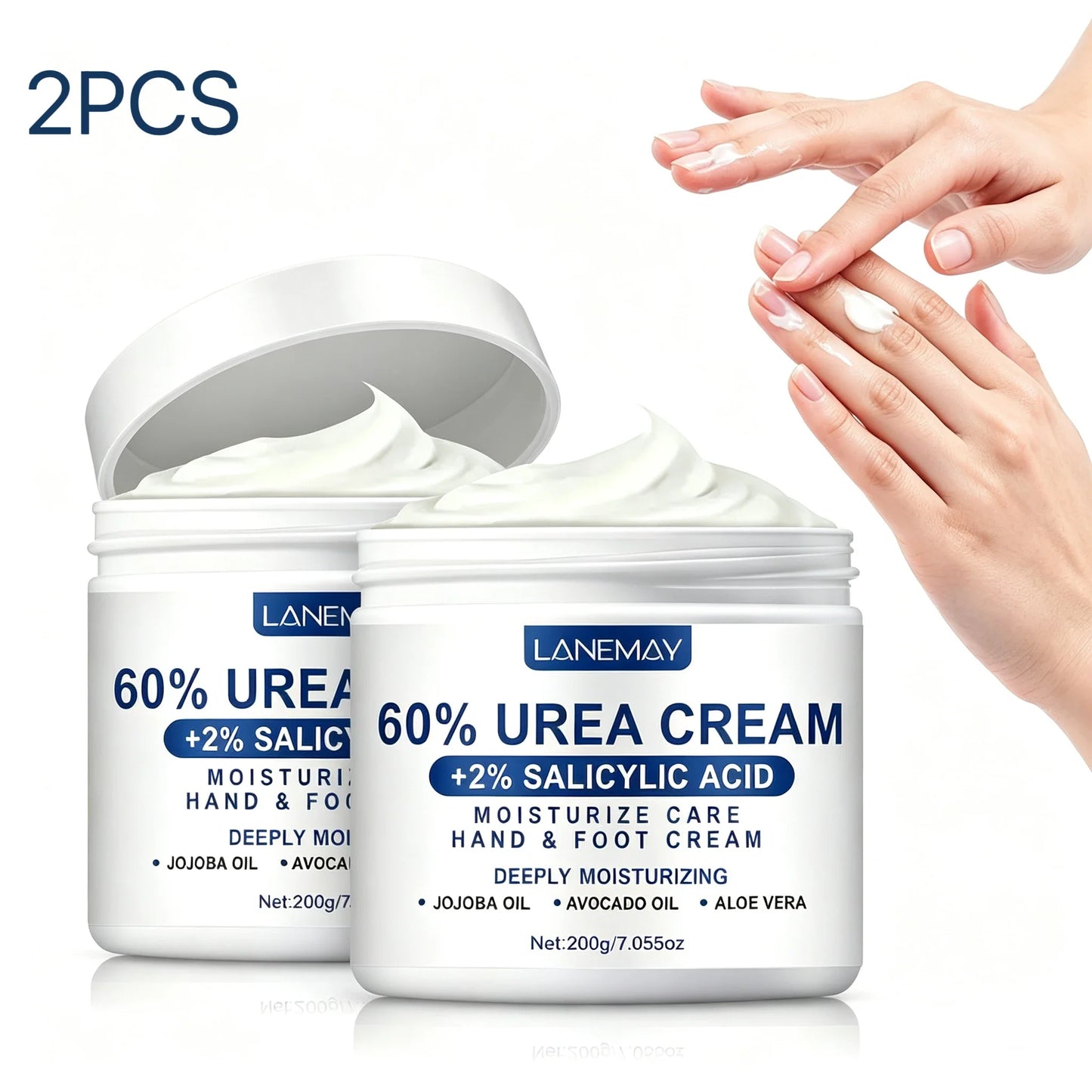 2-Pack 60% Urea Hand & Foot Cream – Salicylic Acid & Glycerin
