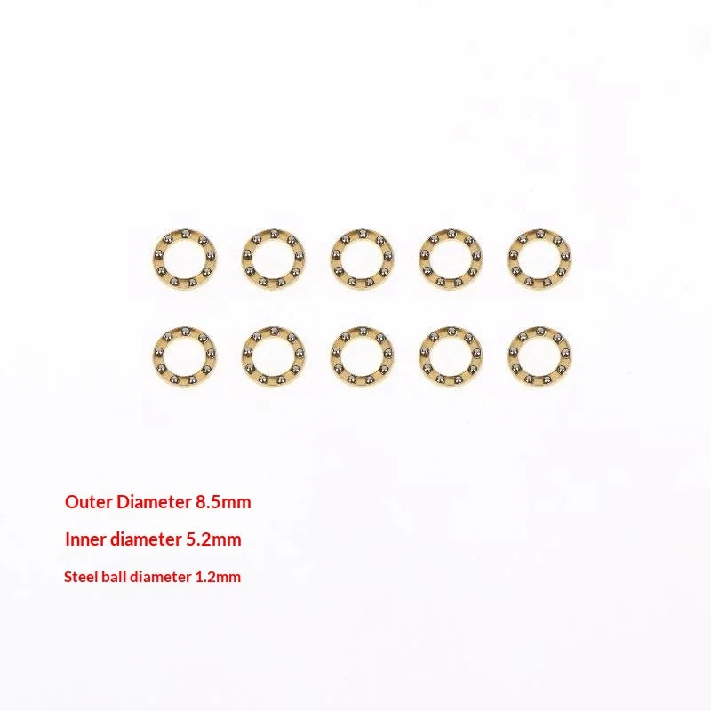 New 10Pcs Mini Plane Axial Bearing Ceramic Steel Ball Thrust Copper Support Folding Knife Opening Closing Accessories Peaceful Pleasures Health and Wellness 8.5x5.2x1.2mm