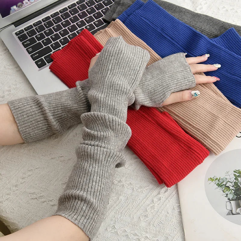 Women's Knitted Fingerless Gloves | Punk Arm Warmers