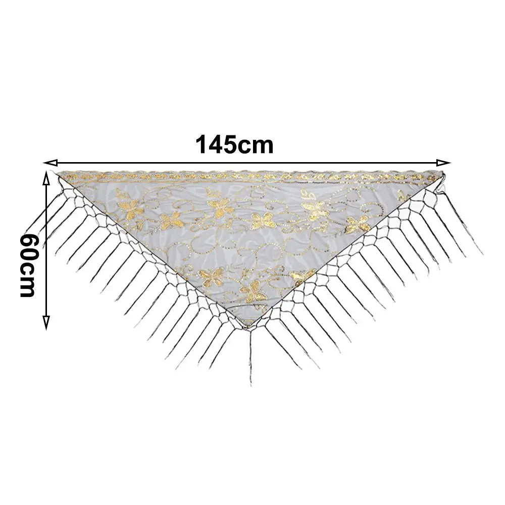 Women's Floral Lace Scarf Shawl – Boho Headscarf & Bandana