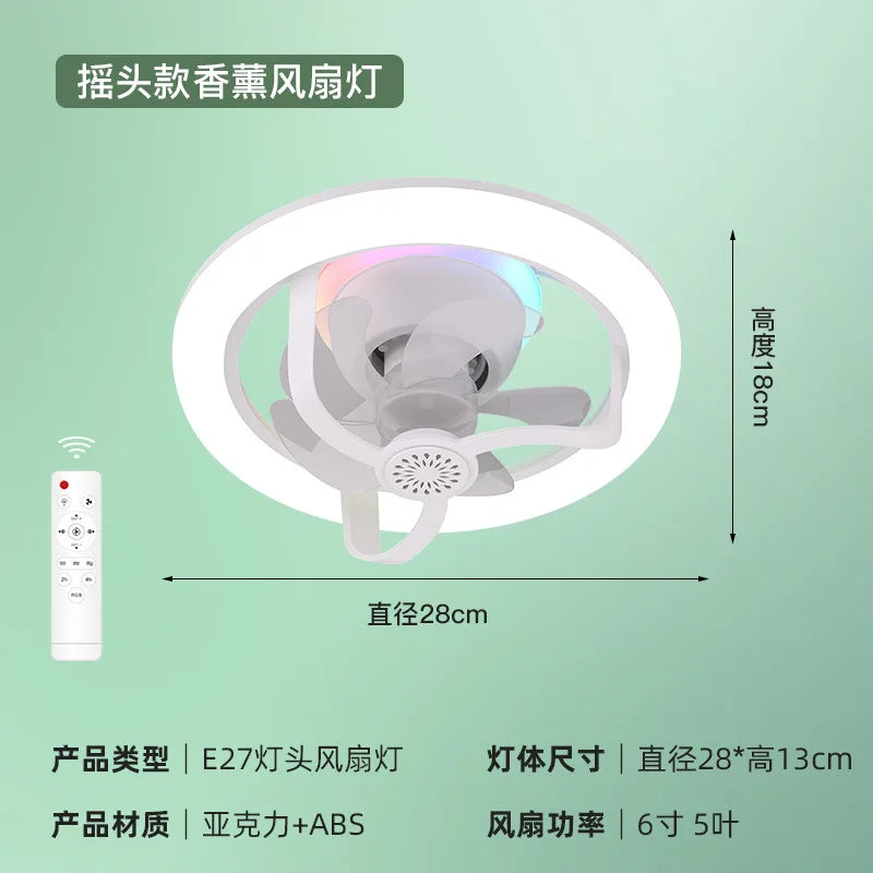 360° Aromatherapy Ceiling Fan Light | RGB LED & Remote Control