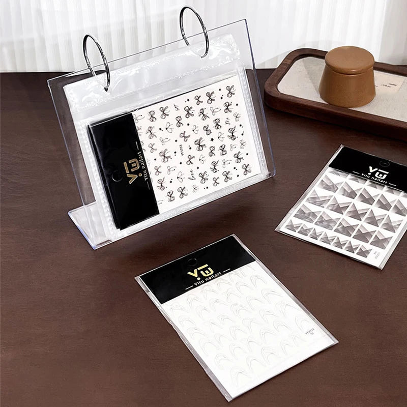 Nail Art Stamping Plate Holder Nail Art Printed Steel Plate Storage Book Sticker Card Storage Bag Display Rack Peaceful Pleasures Health and Wellness