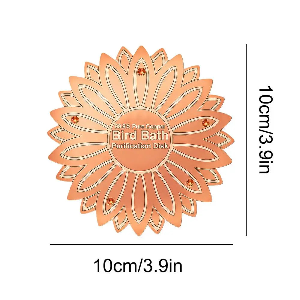 Copper Bird Bath Purification Disk | Natural Water Cleaner