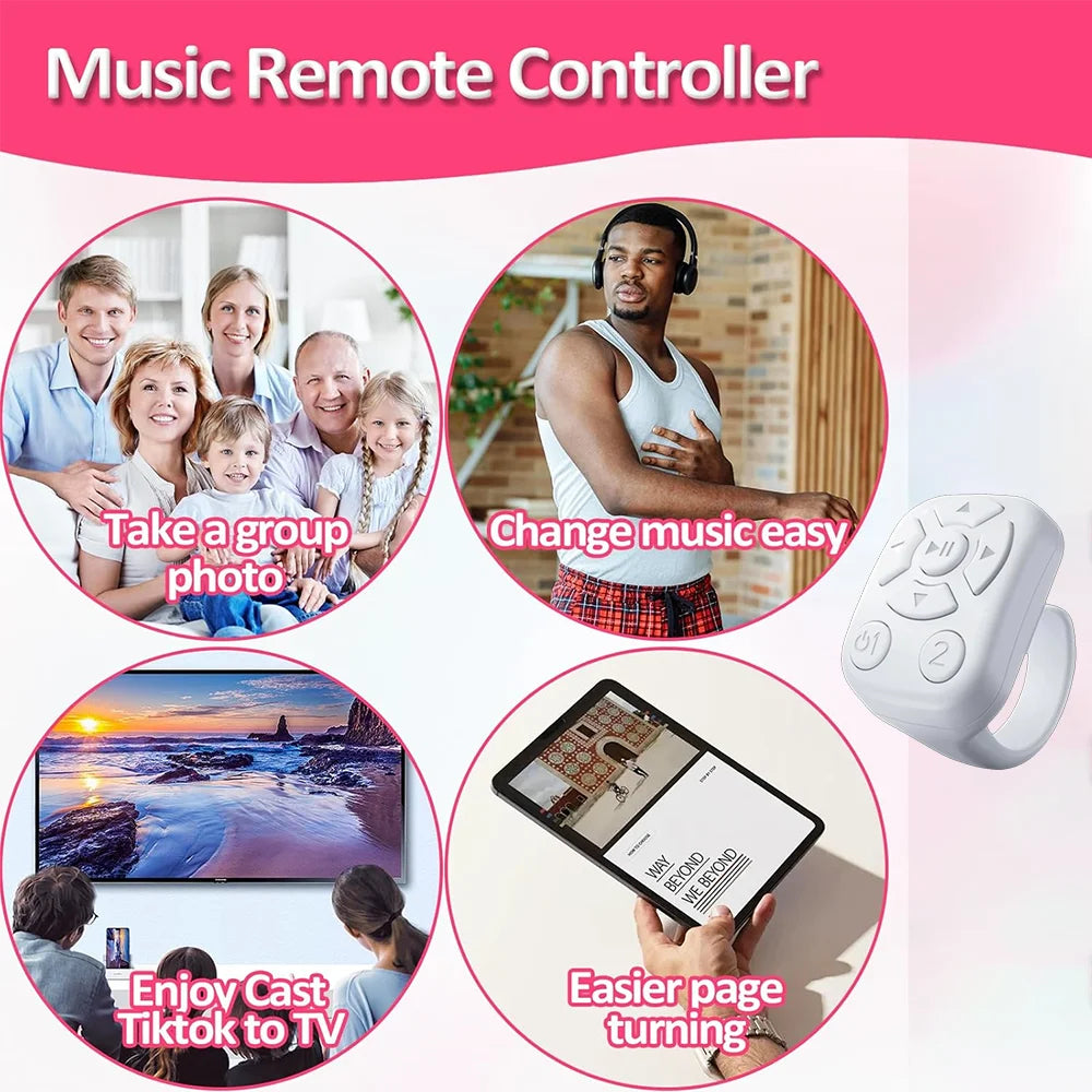 Bluetooth Ring Remote – Page Turner & Camera Shutter for iPhone iPad Peaceful Pleasures Health and Wellness