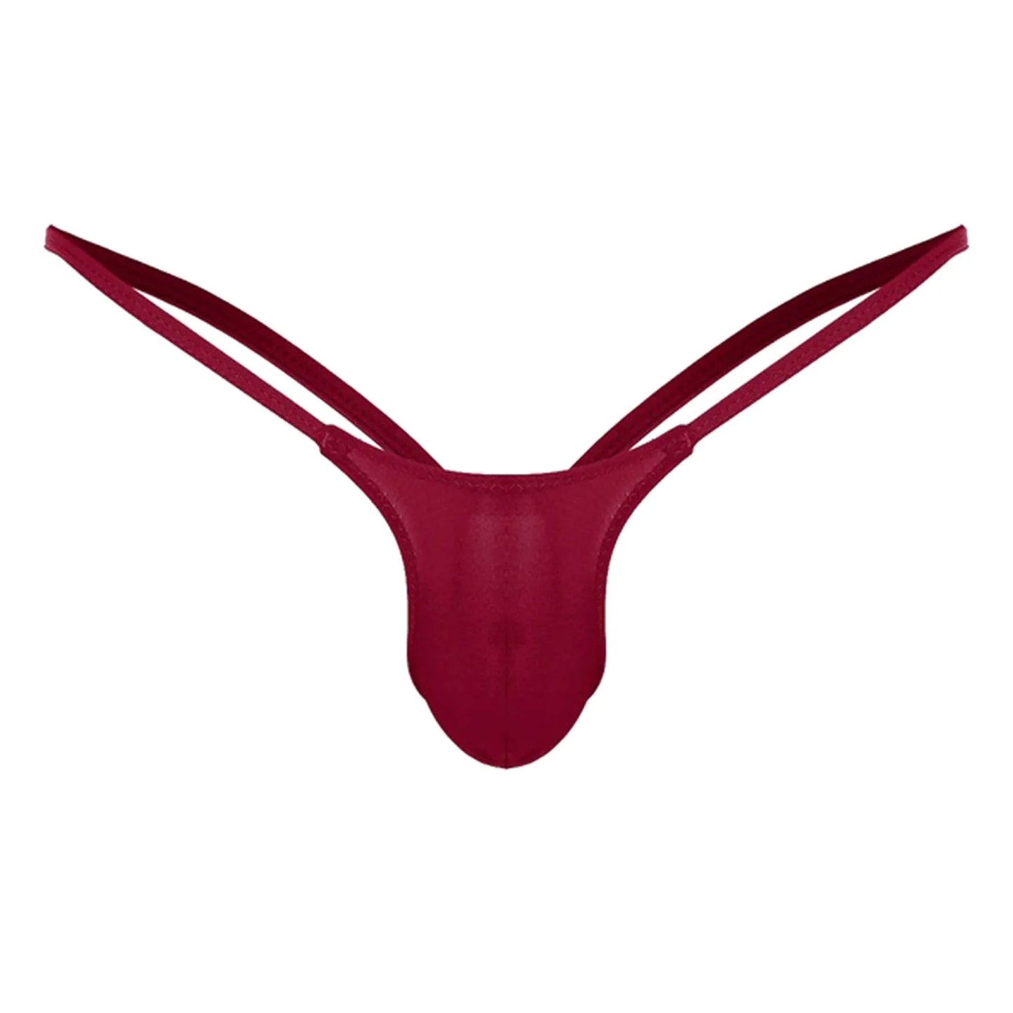 Sexy Men's Thongs Solid Color Sling Low-Rise T Shorts Thong Bulge Pouch Underwear Pump Man Soft Briefs G-string Panties Peaceful Pleasures Health and Wellness Wine L