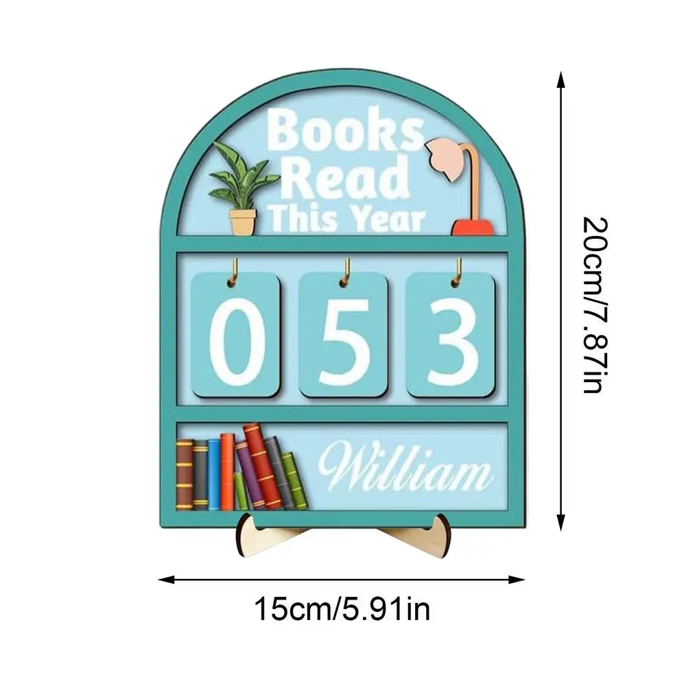Books Read This Year Wooden Counter Sign | Tabletop Decor