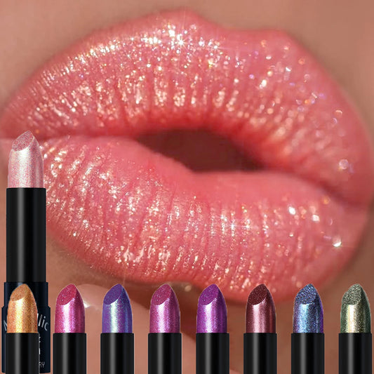 Metallic Glitter Velvet Lipstick – Waterproof Long-Lasting Shimmer Shimmer Lipstick Peaceful Pleasures Health and Wellness
