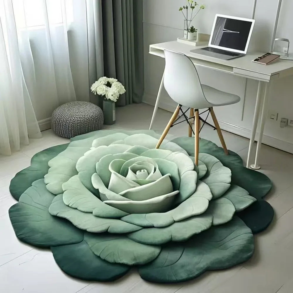 Baby Crawl Special-shaped Flower Carpet Sunflower Pastoral Peony Floor Mat Soft Non-slip Blanket Bedside Peaceful Pleasures Health and Wellness D