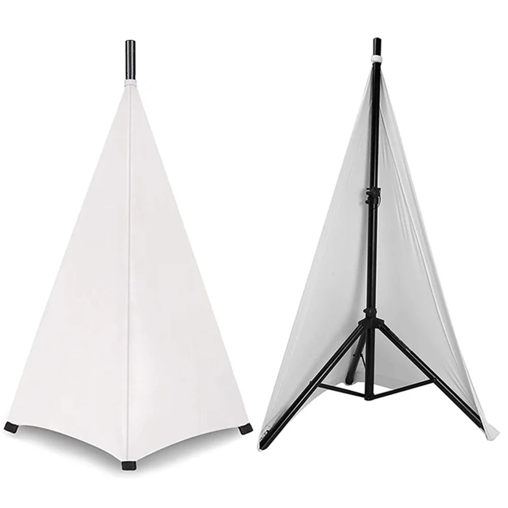 Universal Speaker Stand Cover Tripod Stand Cover Height Flexible Stretchable Floor Equipment Tool Blind Accessories Peaceful Pleasures Health and Wellness White Two Side