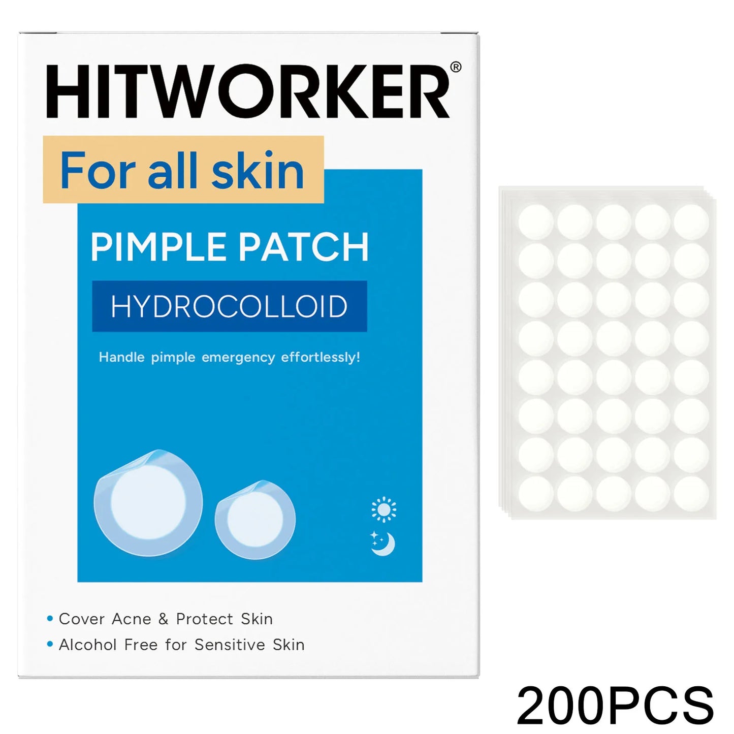 Hydrocolloid Acne Patches 80–200 Pcs | Alcohol-Free Blemish
