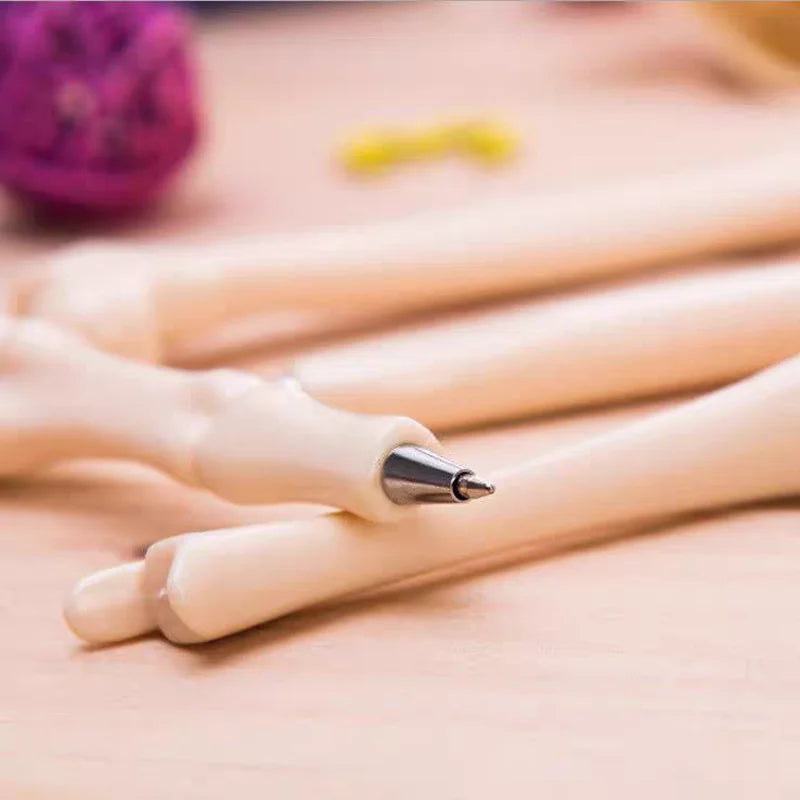 Funny Ballpoint Pen Blue Black Ink Creative Design Simulated Bone