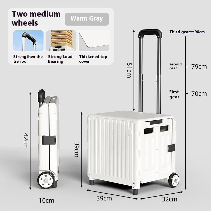Foldable Shopping Cart with Wheels | Lightweight Collapsible Trolley