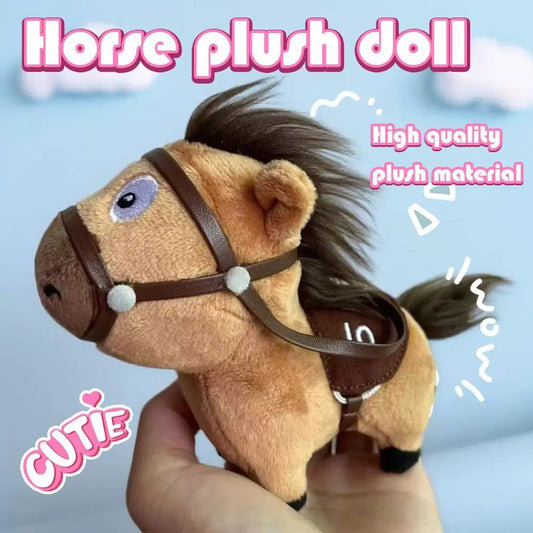 Mascot Pony Plush Toy Bag Pendant Decor Funny Keychain Horse Festival Peaceful Pleasures Health and Wellness