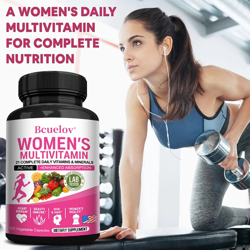 Women's Multivitamin Supplement Capsules - for Joints, Hair, Skin, Nails, Brain, Heart, Digestive and Immune Health Peaceful Pleasures Health and Wellness