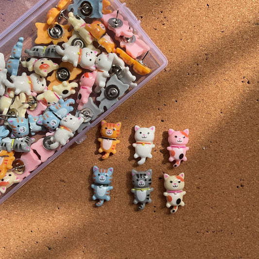 Bview Art 30 Long Tail Cat Plastic Push Pins Creative Thumb Tacks Peaceful Pleasures Health and Wellness