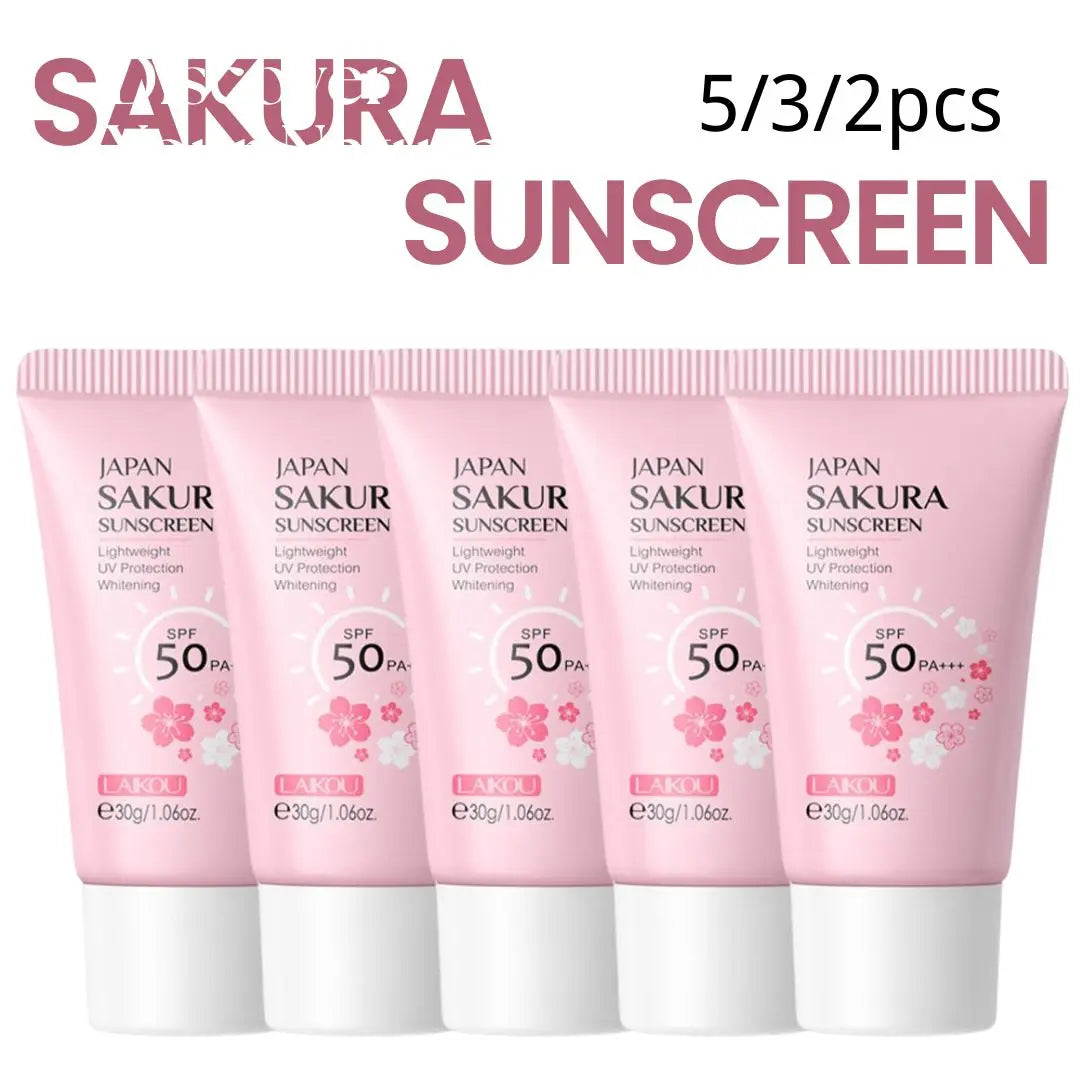 Sakura Sunscreen Cream SPF50 Moisturizing UV Protect Face Body Sunscreen Isolation Lotion Oil Control Reduce Melanin Skin Care Peaceful Pleasures Health and Wellness