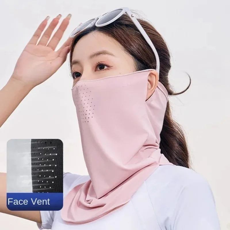 Ice Silk Sun Mask UPF50+ Full Face UV Protection | Cycling