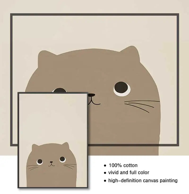 Cute Cat Canvas Wall Art Print – Kids Room & Nursery Decor Canvas Wall Art Print Peaceful Pleasures Health and Wellness