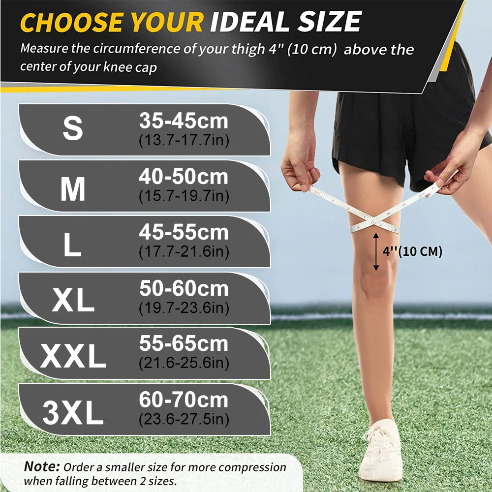 1/2PCS Compression Sports Full Leg Sleeve Length Thigh Calf Long Knee Sleeve Support For Basketball, Arthritis Men and Women Peaceful Pleasures Health and Wellness