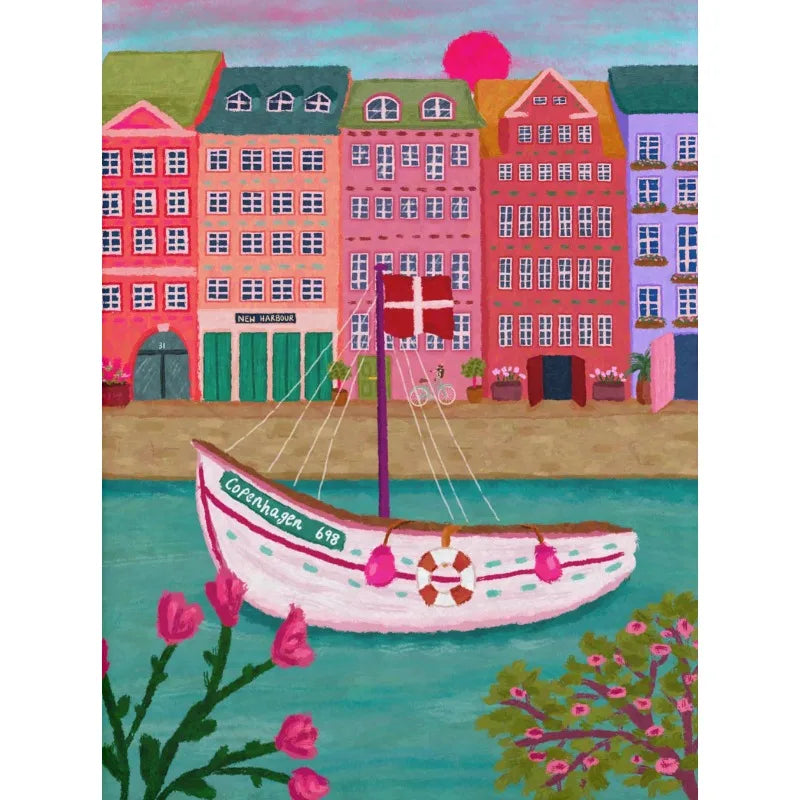 Watercolor Travel City Landscape Paris New York Classical Bookstore Illustration Poster Canvas Painting Wall Pictures Home Decor Peaceful Pleasures Health and Wellness 11 40x60cm Unframed