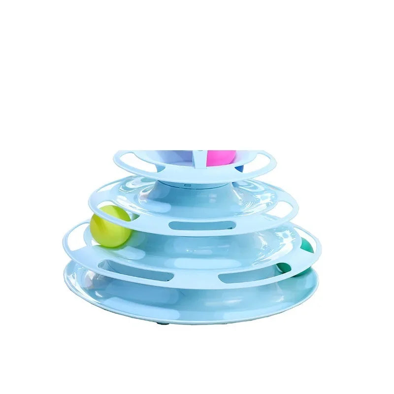 3-Layer Cat Turntable Tower | Interactive Ball Track Toy Interactive Cat Toy Peaceful Pleasures Health and Wellness