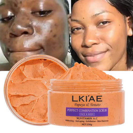 AILKE Papaya & Tomato Brightening Exfoliating Scrub 250g Exfoliating Body Scrub Peaceful Pleasures Health and Wellness