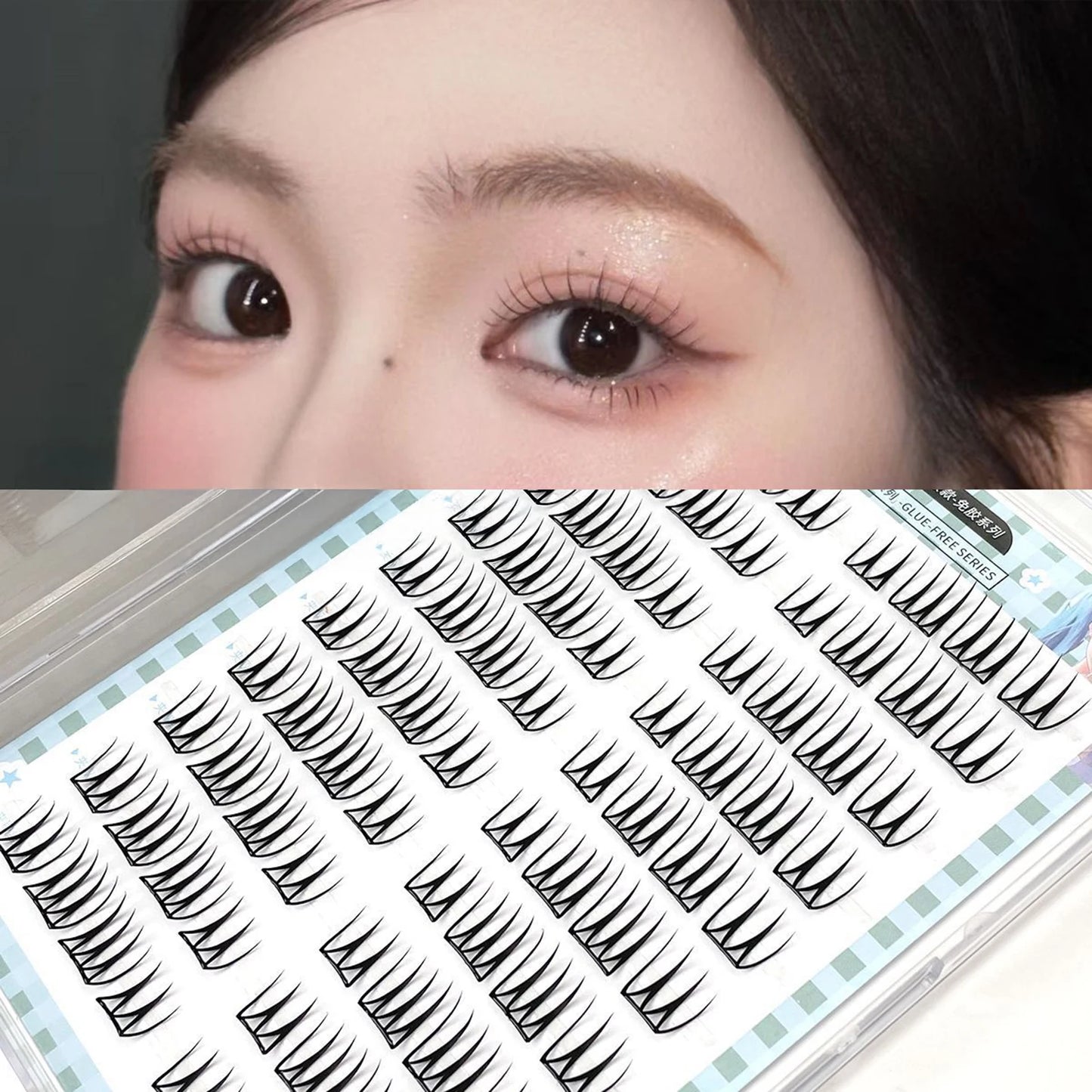 10 Rows Korean Girl Group Style False Eyelashes U Shape Wispy Idol Lashes Enlarge Eyes Natural Self Adhesive Eyelash Extension Peaceful Pleasures Health and Wellness