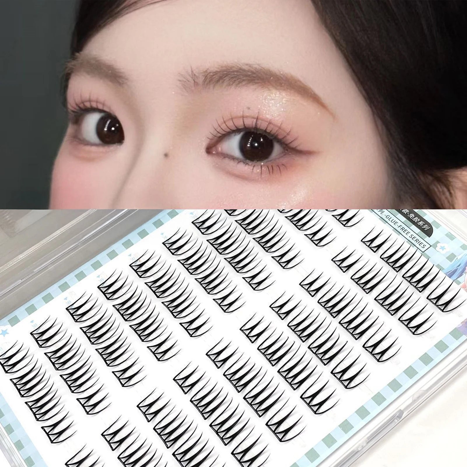10 Rows Korean Girl Group Style False Eyelashes U Shape Wispy Idol Lashes Enlarge Eyes Natural Self Adhesive Eyelash Extension Peaceful Pleasures Health and Wellness