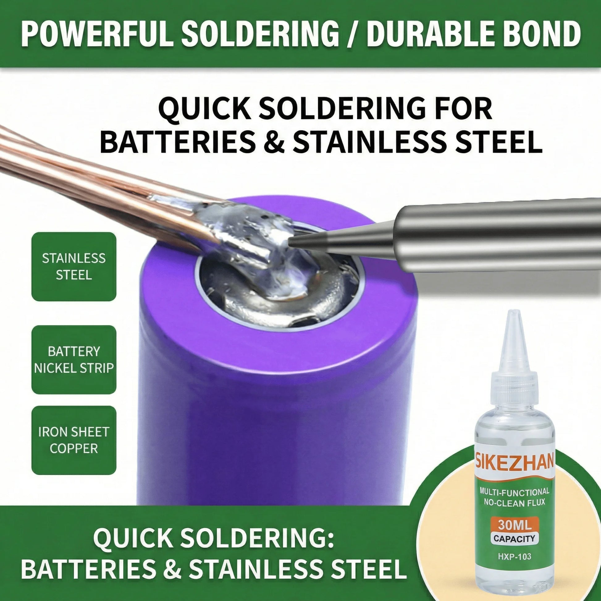 Stainless Steel Liquid Soldering Flux No-Clean Welding Fluid for Nickel Copper Iron 18650 Battery PCB Repair Peaceful Pleasures Health and Wellness