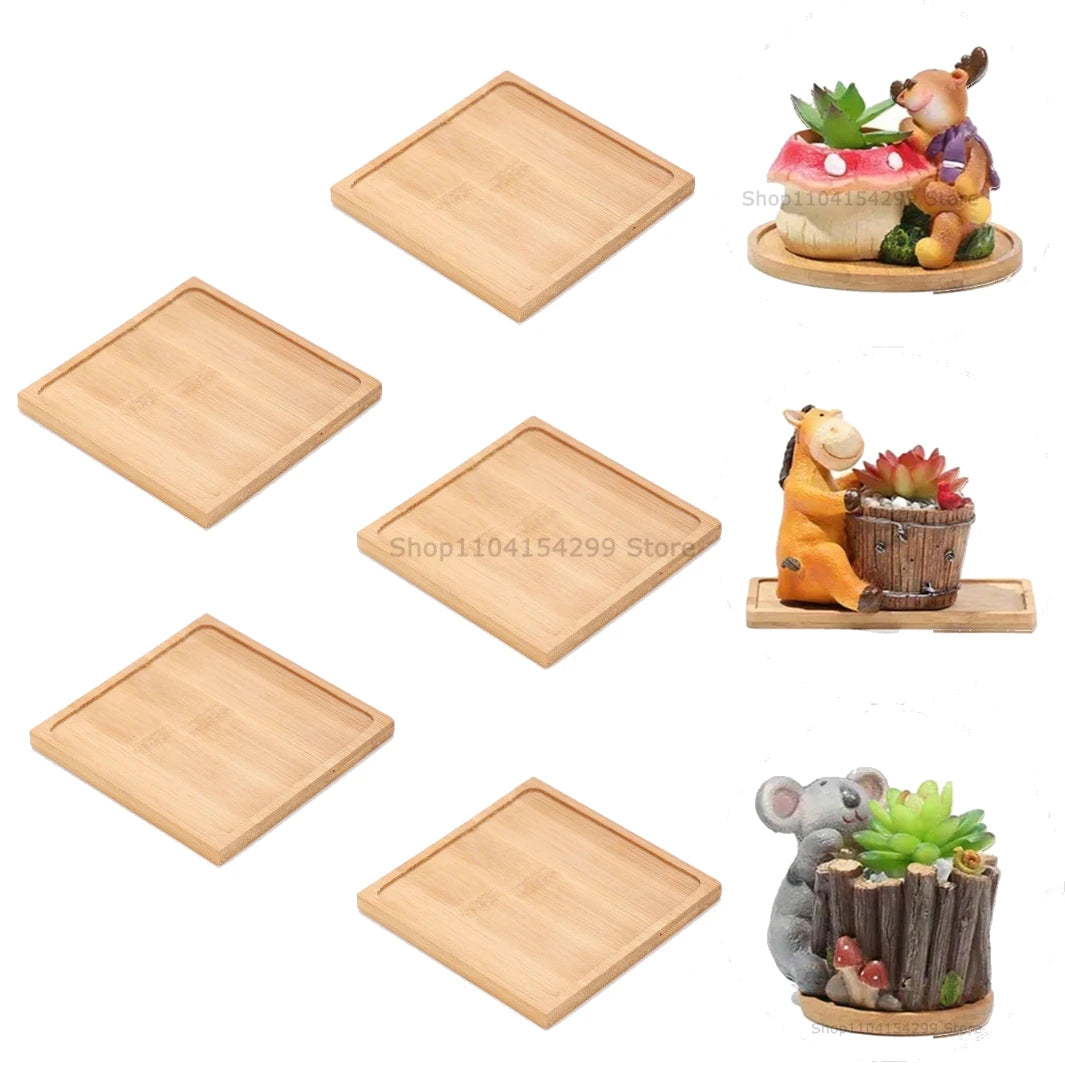Bamboo Multi-Purpose Tray Set | Plant, Kitchen & Bathroom Use
