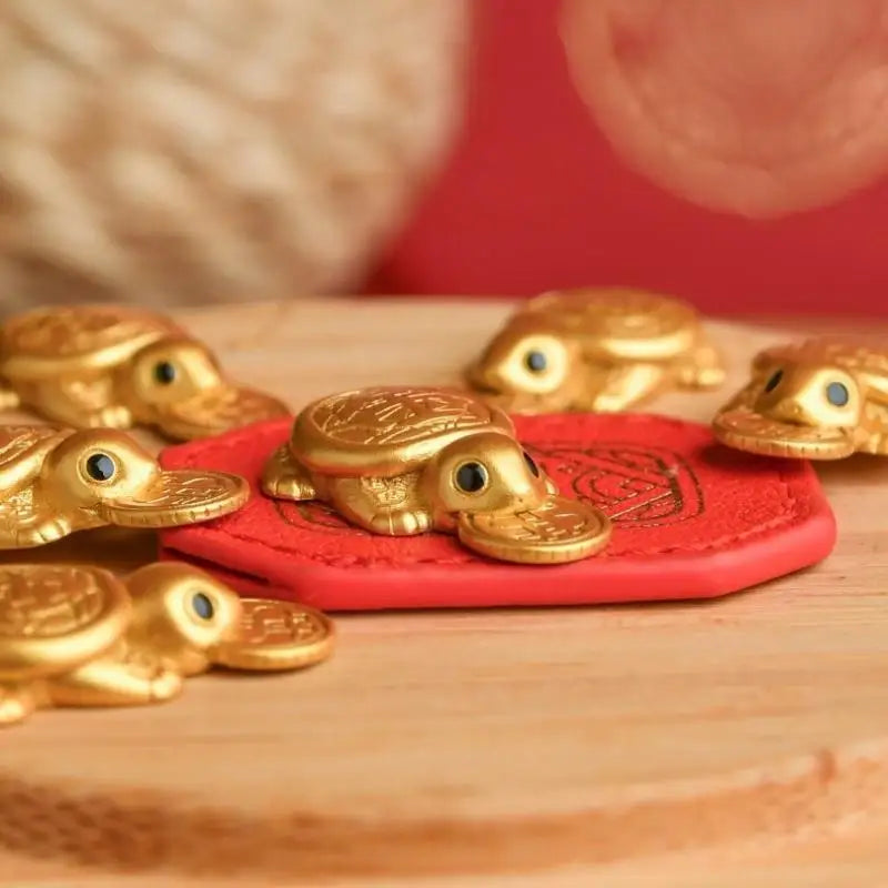 Feng Shui Money Turtle Lucky Charm Wallet Ornament – Gold