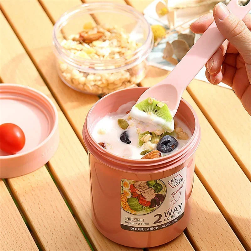 Portable Salad Cup with Lid & Fork – Leakproof Meal Prep