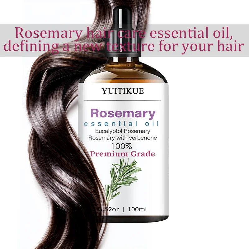 YUITIKUE Rosemary Essential Oil | 100% Premium Grade Eucalyptol & Verbenone Formula | For Hair Care & Aromatherapy 100ml Peaceful Pleasures Health and Wellness