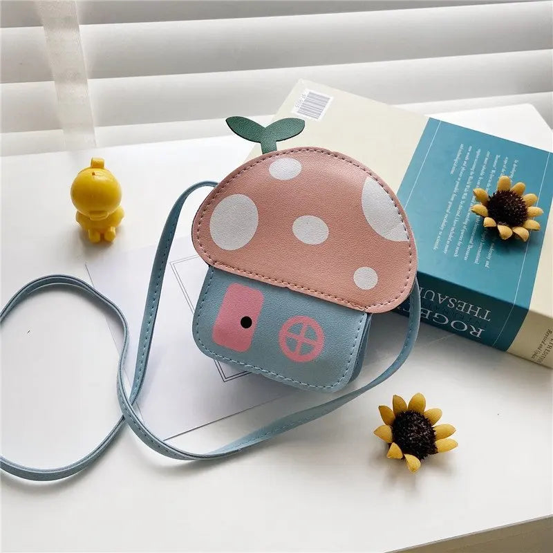Kids Mushroom Crossbody Bag – Cute Girls Sling Purse Korean Style