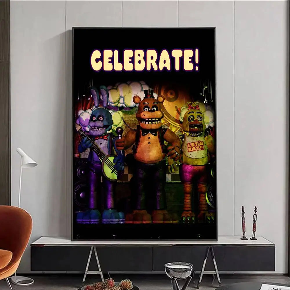 FNAF Five Nights at Freddy's Ultimate Group Poster | Waterproof Wall Art Poster Peaceful Pleasures Health and Wellness