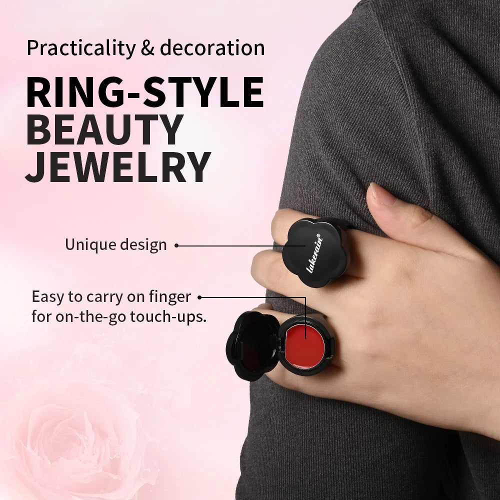 Lakerain Ring Rouge Lipstick Long Lasting Moisturizing Shining Lips Cheeks Dual-use Anti wrinkle Nourishment Ring Style Lipstick Peaceful Pleasures Health and Wellness