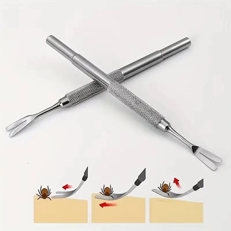 Stainless Steel Tick Removal Fork Tool for Dogs & Cats