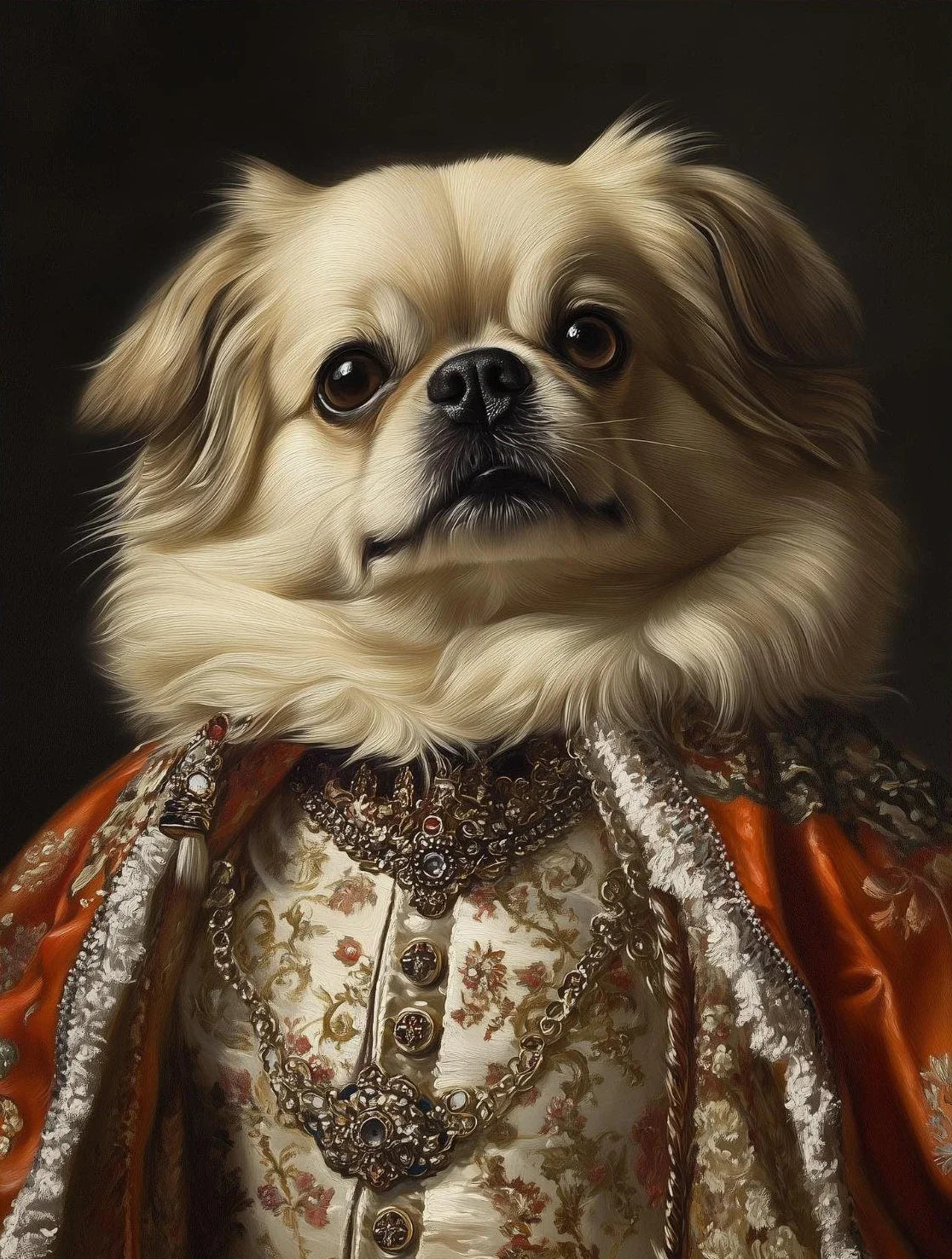 Funny Renaissance Labrador Dog Canvas Wall Art | Royal Pet Portrait
