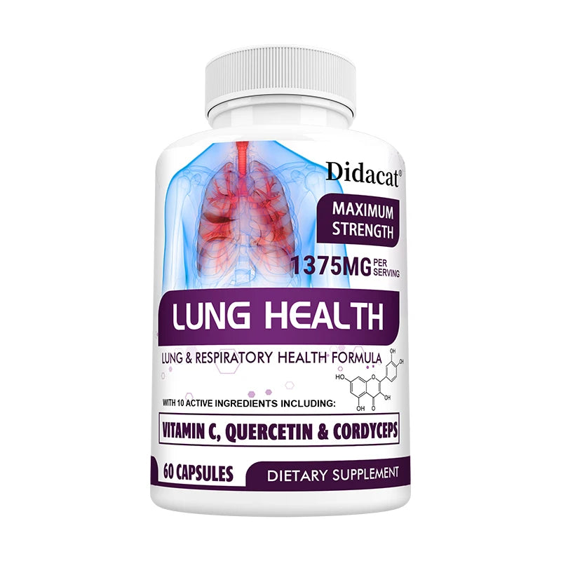 Lung Detox & Cleanse Capsules - Supports Bronchial and Respiratory Health, Promoting Lung Cleansing and Detoxification Peaceful Pleasures Health and Wellness 1 bottle 60 count
